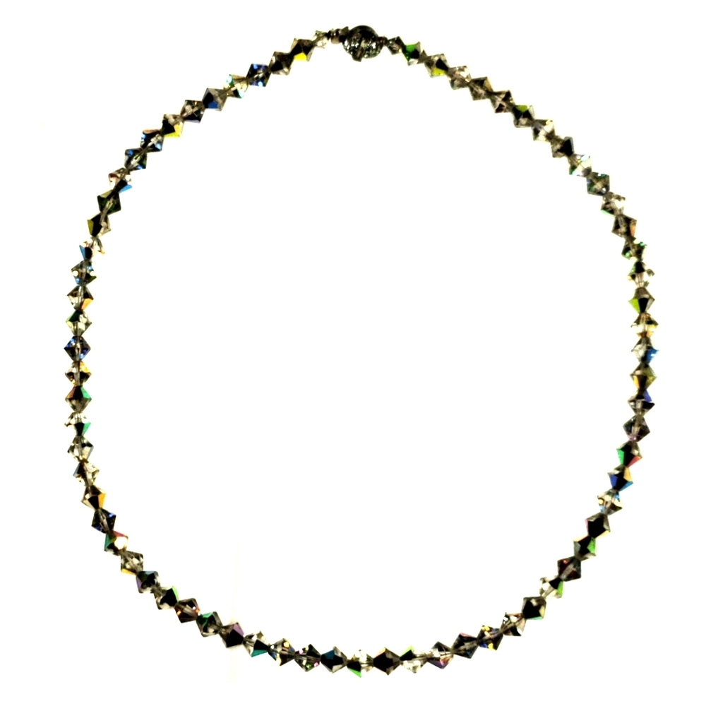 Vintage aurora borealis glass bead necklace